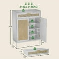 thumbnail image 2 of Toytexx White Storage Cabinet with Rattan Doors, Drawer & Adjustable Shelves for Entryway, 2 of 5