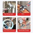 thumbnail image 4 of Self Adjusting Pipe Wrench - Heavy Duty Alloy Steel, 6-inch, 3-Sided Tooth Design for Plumbing, Automotive & Carpentry Work, 4 of 5