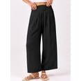 thumbnail image 2 of Pantalones Palazzo ANRABESS para mujer, pierna ancha, cintura alta, negros, 2 of 6