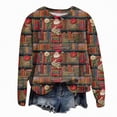 thumbnail image 5 of Towmus Christmas Sweatshirts for Women Plus Size Women Xmas Santa Graphic Sweatshirt Crewneck Long Sleeve Holiday Pullover Tops, 5 of 6