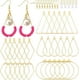 thumbnail image 1 of 380 piezas, 16 juegos, 5 estilos, kits para hacer aretes de aro de latón con cuentas, aretes colgantes de alambre dorado con gancho de hierro y cierres de silicona., 1 of 6