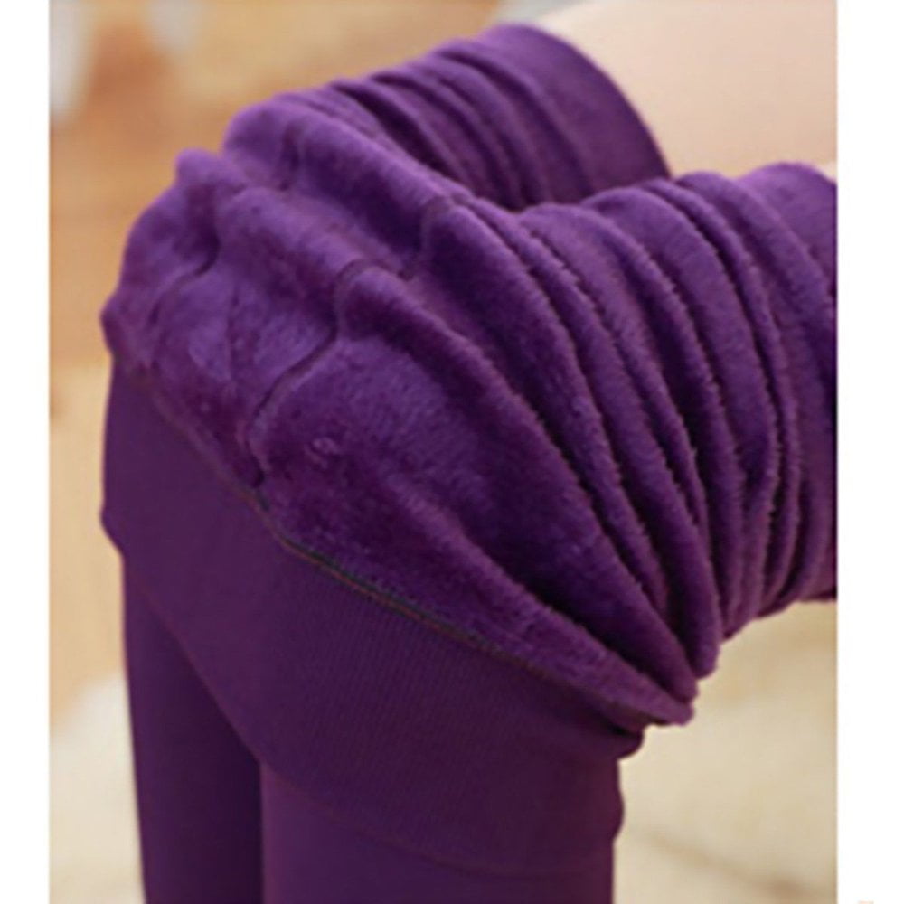 AMERTEER Women Autumn Winter Fleece Thick High Warm Knitted Fleece Lined Thermal Pantyhose Skinny Leggings Pants Walmart