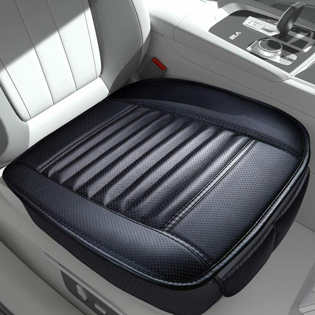Car Gray Breathable PU Leather Front Seat Cover Full Surround Pad Chair Cushion