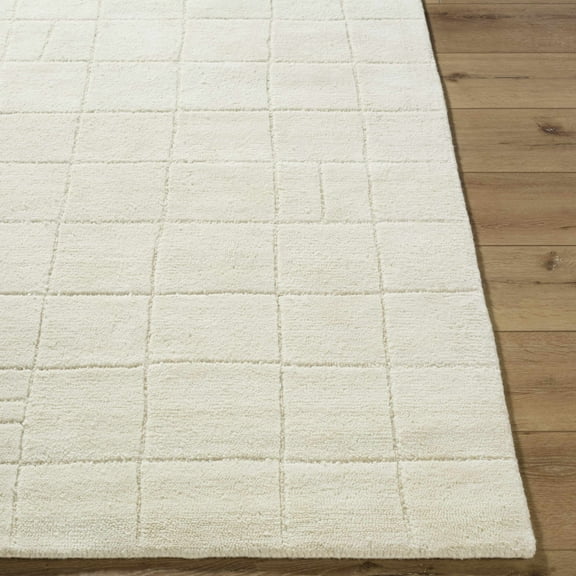 Hauteloom Tuuka Wool Living Room, Bedroom Area Rug - Contemporary - Beige - 9' x 12'