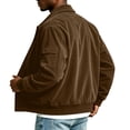 thumbnail image 6 of Gamivast Men's Corduroy Jackets Button Down Long Sleeve Shacket Tops Vintage Bomber Coat with Pocket Casual Fall Winter Outerwear Everyday Wear, 6 of 7