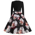 thumbnail image 5 of Vintage Christmas Dresses for Women 2023 Holiday Outfit Long Sleeve/Sleeveless Elegant Swing Tea Party Dresses, 5 of 5