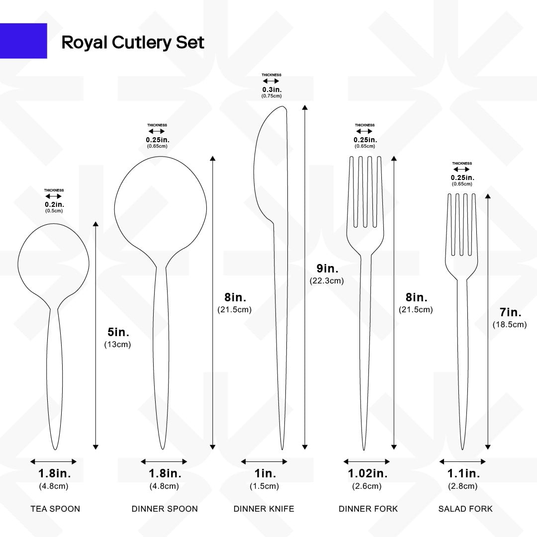 Ozarke Royal Cutlery Set, Stainless Steel Matte Gold and Blue (Set of 20)