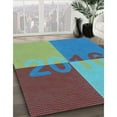 thumbnail image 2 of Ahgly Company Indoor Round Patterned Turquoise Green Area Rugs, 4' Round, 2 of 6