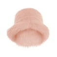thumbnail image 3 of Faux Fur Bucket Hat for Women, Plush Fuzzy Winter Fisherman Hat with Adjustable Drawstring, Soft Warm Fleece Lined Fashion Hat for Cold Weather, Outdoor Activities and Daily Use - Pink, 3 of 8