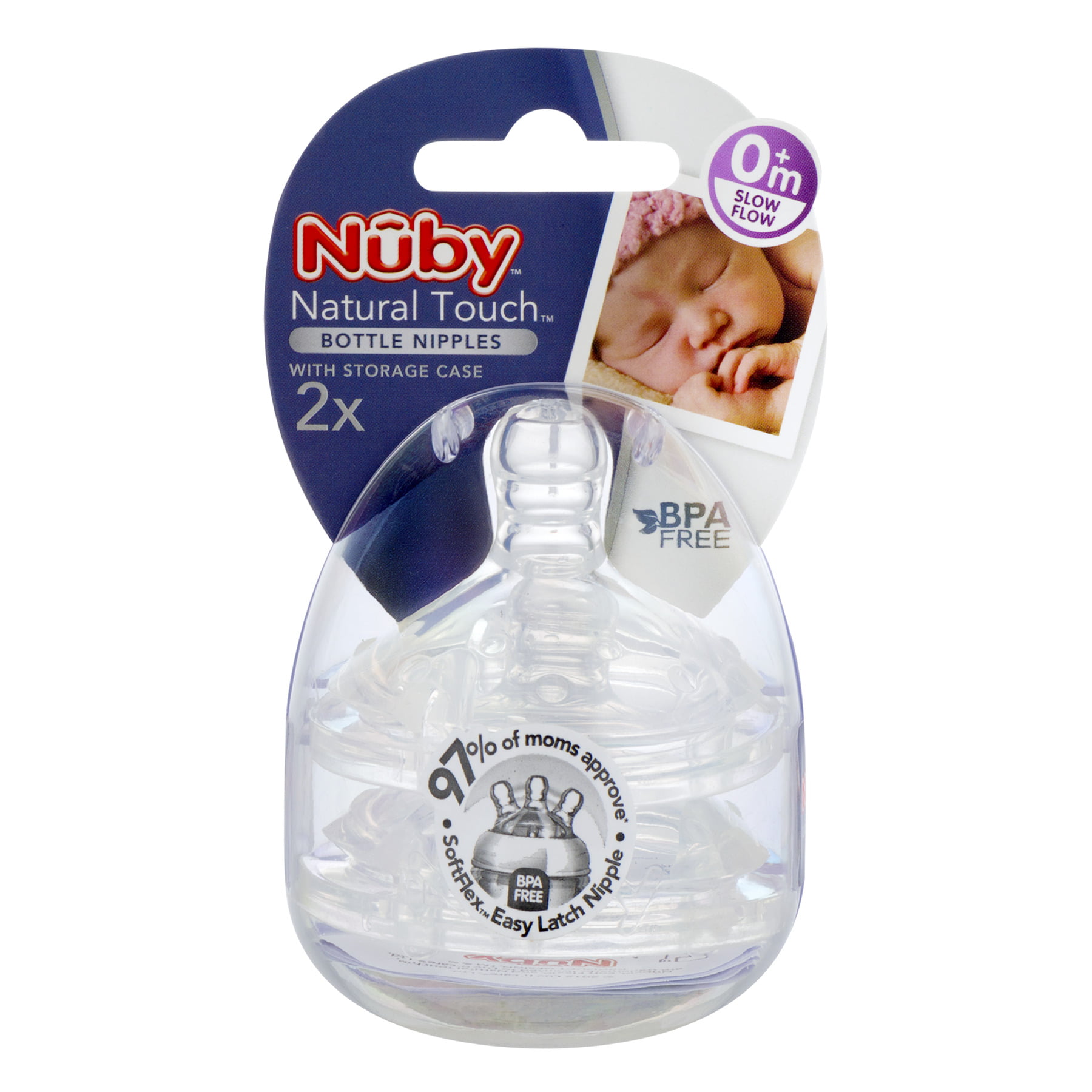 Fast Flow Nipple 0m Nuby Natural Touch Breast Size Nipple 2 Pack New 