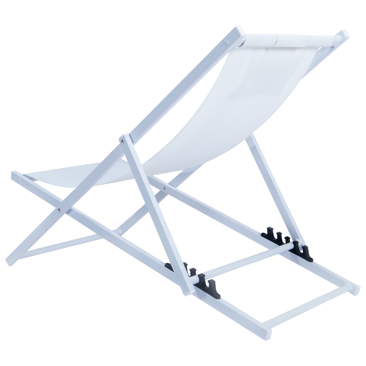 LeisureMod Sunset Outoor Sling Lounge Folding Chair With Headrest in White - image 4 of 8