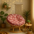 thumbnail image 2 of Vargottam Waterproof Papasan Cushion Cover - 55 Inch Round Chair Slipcover with 8 Secure Ties - Outdoor/Indoor Use - Floral Design, 2 of 7