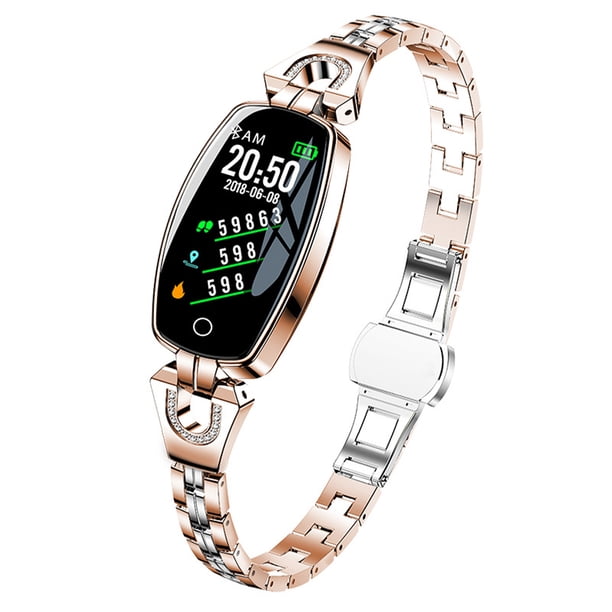Seitruly Reloj inteligente LED compatible con Bluetooth 4,0, reloj de deportivo con frecuencia cardíaca, inteligente atlética para Electrónica Oro