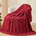 thumbnail image 5 of Super Soft King Blanket Red Premium Silky Flannel Fleece 3D Checkered Lightweight Bed Blanket All Season Use (Red Checkered, King(90"x110")), 5 of 5