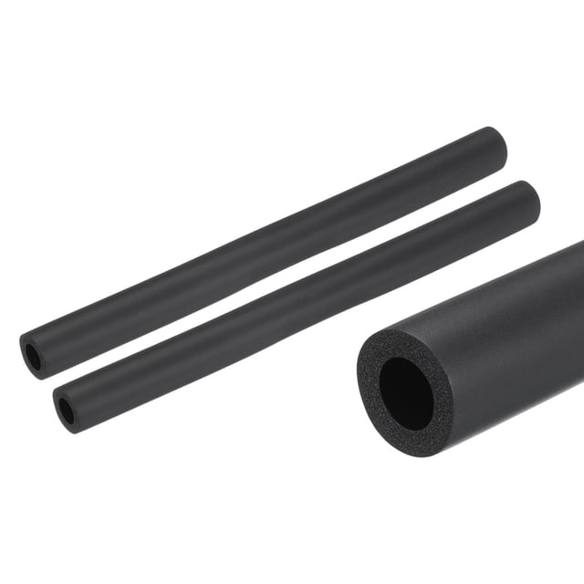 Uxcell 2 piezas de tubo de aislamiento de 10" para tuberías 1/4 pulgada (6 mm) ID 5/8 pulgada (16 mm) OD espuma para agarre, negro, negro 12 mm x 22 mm