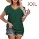 thumbnail image 4 of sweethay Camiseta de algodón para mujer, camiseta holgada de encaje de Color sólido, Top de verano para viajes, vacaciones en la playa, Prendas para la parte del cuerpo Verde XXL, 4 of 6