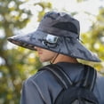thumbnail image 1 of PARTGRE Wide Brim Solar Fan Hat with 2 Solar Fan,Sombrero Para El Sol Hombre Solar Powered Fan Hat for Outdoor Fishing Travel, 3 Speed Adjustable Fan Hat, 1 of 3