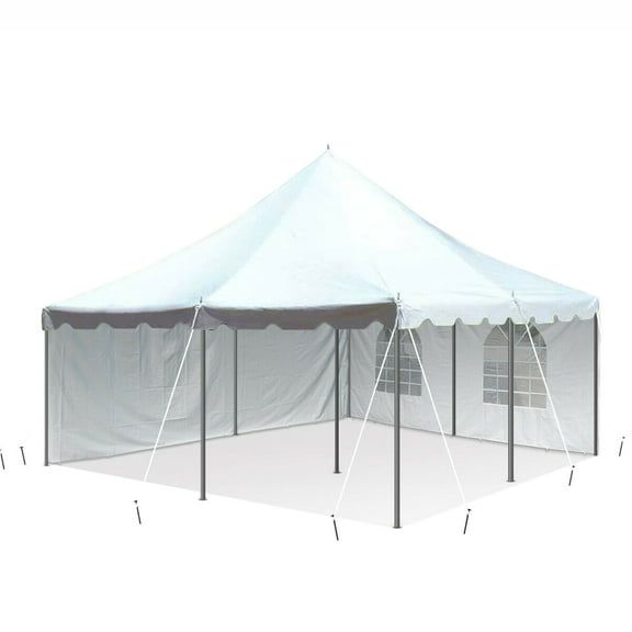 TentandTable Premium Outdoor Event Party Canopy Pole Tent with Sidewalls, White, 20 ft x 20 ft