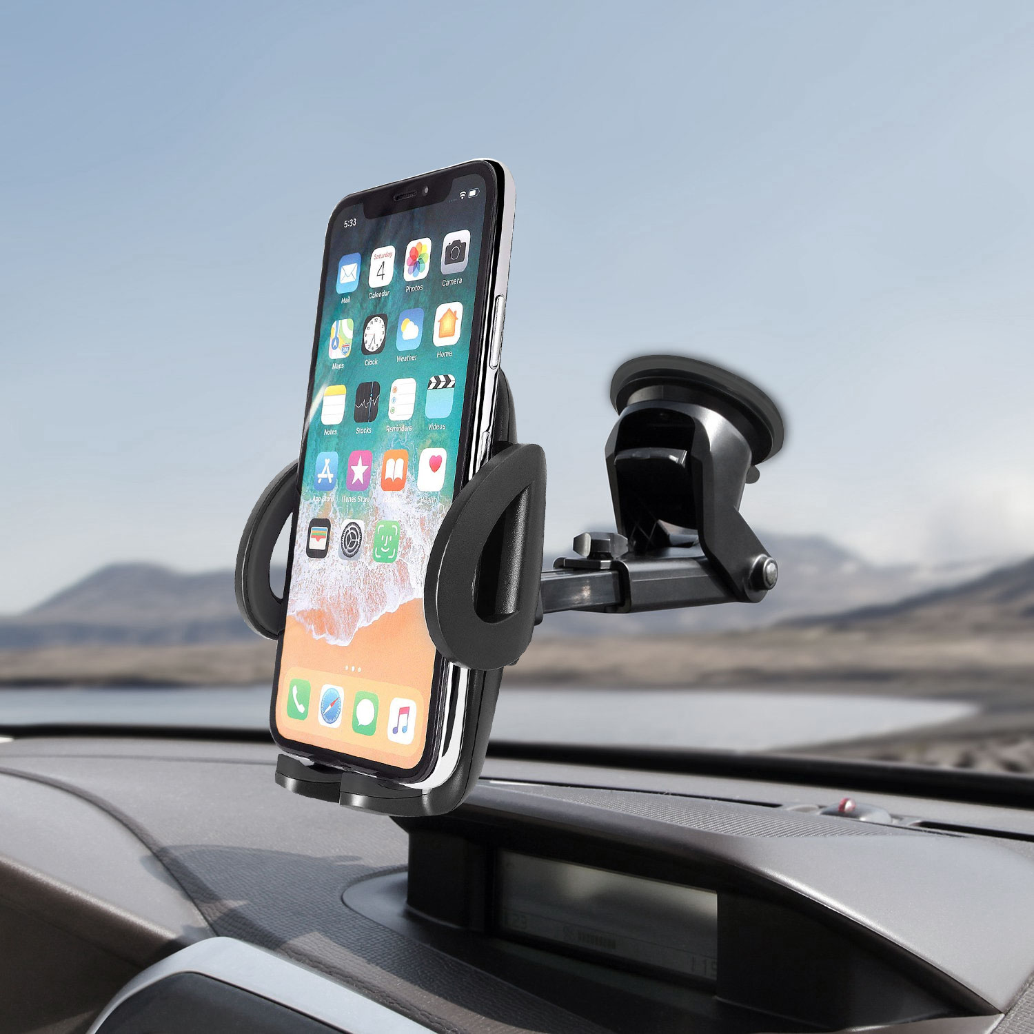 Universal Extendable Telescopic Arm Windshield and Dashboard Smartphone ...