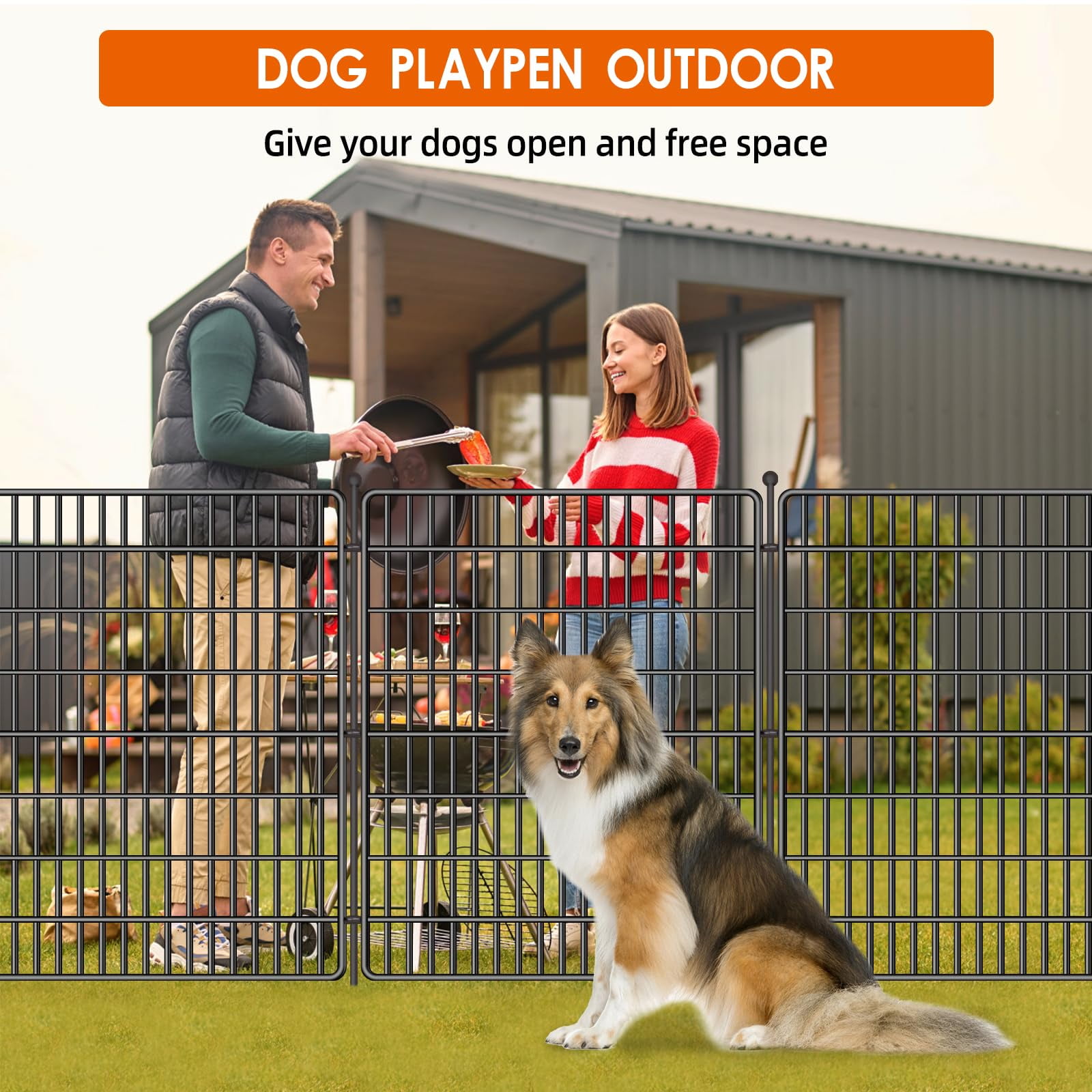 10 Panels Garden Fence,No Dig Decorative Outdoor Garden Fence for Yard,Animal Barriers Fencing Rustproof Metal Panel Border for Dog, Rabbits Patio Camping Temporary Ground Stakes