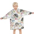 thumbnail image 3 of Cute Hedgehog and Mushroom Blanket Hoodies for Kids 6-13YR Oversize Wearable Blanket Hoodies for Boys Girls Teens, 3 of 7