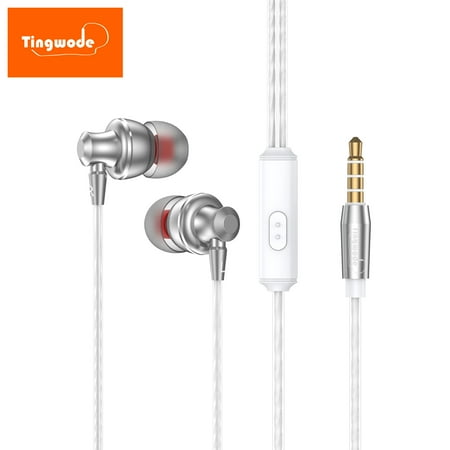 Clearance Under 5$! Wired Earbuds 3.5MM Noise-cancelling Headphones with High Sound Quality 1.2 Meter Braided Cord Headset for MP3 CD Player Music Phone Computer Laptop PC Tablet
