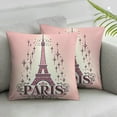 thumbnail image 2 of Eiffel Tower Pillow Covers for ,Pink Paris Throw Pillow Covers Set of 2, Cushion Cases, Sequins Accent Pillow Cases Wedding Bedroom Decor, 2 of 6