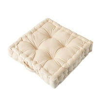 Square Floor Seating Cushions, Solid Color Tatami Chair Seat Cushion with Handle Thicken Portable Velvet Floor Pillow Cushion for Yoga Living Room Bedroom Home Decor (16.5" x16.5" x3.54")