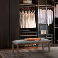 thumbnail image 3 of Costway Dining Bench Upholstered Entryway Bench Footstool Kitchen w/ Wood Legs, 3 of 10