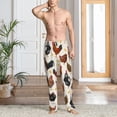 thumbnail image 5 of Uemuo Roosters and Chickens Pattern Men's Wide Leg Palazzo Lounge Pants with Pockets Light Weight Loose Comfy Casual Pajama Pants-, 5 of 9