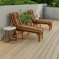 thumbnail image 3 of Jordan Manufacturing 72" x 22" Westport Teal Multicolor Stripe Rectangular Outdoor Chaise Lounge Cushion with Ties and Hanger Loop, 3 of 13