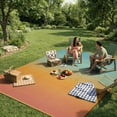 thumbnail image 4 of SUNDEREY Outdoor Rug 8'x10', Waterproof Reversible Plastic Straw Mat for Patio, RV & Camping - Lightweight Carpet for Deck, Balcony & Backyard, Orange & Blue, 4 of 8
