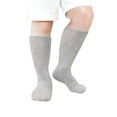 thumbnail image 2 of Spencer 3 Pack Socks for Diabetics Men Women, Extra Width Socks for Swollen Feet, Wide Calf Socks with Non-Binding Loose Top, Gray, 2 of 8