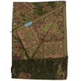thumbnail image 6 of Jacquard Paisley Eastern Motif Pashmina Shawl Scarf Stole Wrap (Red Orange), 6 of 8
