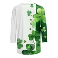 thumbnail image 5 of HaoXianJian Patricks Day Shirts for Women Crew-Neck 2025 Causal 3/4 Sleeve Irish Shamrock Graphic T-shirt Green Saint Patty's Tunic Tops Plus Size 4X 5X, 5 of 5