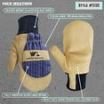 thumbnail image 3 of Wells Lamont 5135 Lined Pigskin Leather Knit Wrist Mitten, 3 of 8