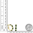 thumbnail image 2 of Gem Stone King 4.64 Ct Green Chrome Diopside White Topaz 18K Yellow Gold Plated Silver Hoop Earrings, 2 of 4