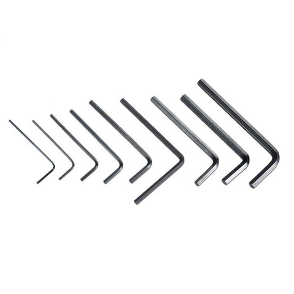 KAKOWELY allen wrench 9pcs Hexagon Allen Wrench Key Hex Wrench Bass Guitar Neck Truss Rod Adjustment Guitar Accessories (Black)2.68"X1.14"X0.2"