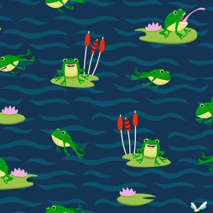 Zooville Your Pad or Yours? Frogs Cotton Fabric