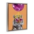 thumbnail image 4 of Stupell Industries Disco Tiger with Crown Animals Painting Gray Floater Framed Canvas Art Print Wall Art, 25 x 31, 4 of 10