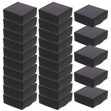 LOLIPPYY 25Pcs Black Paper Boxes Easy to Use Shipping Boxes with Smooth Edges for Storage
