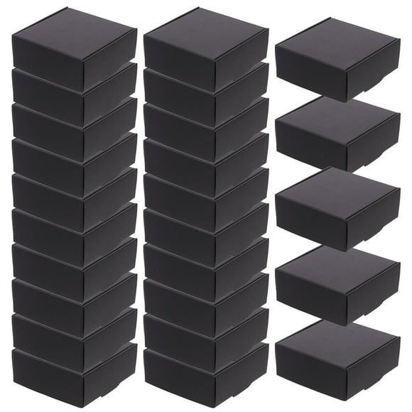 Miangastore 25Pcs Black Paper Boxes for Storage Easy to Fold and Use with Neat Edges 25pcs