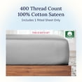 thumbnail image 2 of King Size Fitted Sheet Cotton Thread Count Sateen Deep Pockets Durable Fitted Sheet Only (King ), 2 of 9