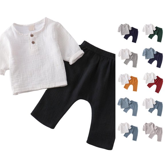 VOUZZA Kids Long Sleeve Pants Set Pullover Top and Pants 2 Piece Boys Casual Clothes Toddler Kids Outfit Relaxed Fit