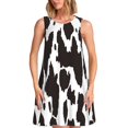 thumbnail image 1 of Balery Cow Skin 2 Vestidos de verano para mujer con estampado: vestido holgado sin mangas, vestido playero informal y cómodo para días calurosos., 1 of 7