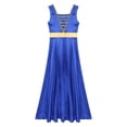 thumbnail image 4 of iiniim Women's Sleeveless Tunic Overlay Dance Cover Up Maxi Dress Blue S, 4 of 7