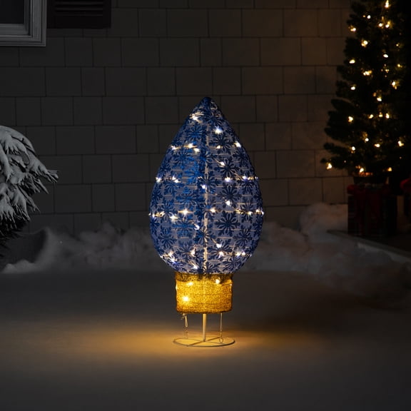 Northlight LED Lighted Retro Light Bulb Outdoor Christmas Decoration - 32" - Blue