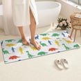 thumbnail image 4 of White Cartoon Dinosaurs Figures Pattern Bathroom Rugs Mat,Non Slip Microfiber Bathroom Rug,Rubber Backing,Soft Bathroom Mats for Bathroom Floor,Tub and Shower,60x24in(150x60cm), 4 of 5
