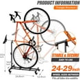 thumbnail image 2 of Vertical Bike Stand, Freestanding Indoor Bike Storage Rack Upright Bicycle Floor Stand Indoor Bike Holder with Adjustable Height for Garage & Apartment - for Wheels Sizes up to 29”, 2 of 8