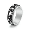 thumbnail image 2 of GAVONO Five Pointed Star Ring Stainless Steel Men and Women's Rotatable Decompression-gold-12, 2 of 7